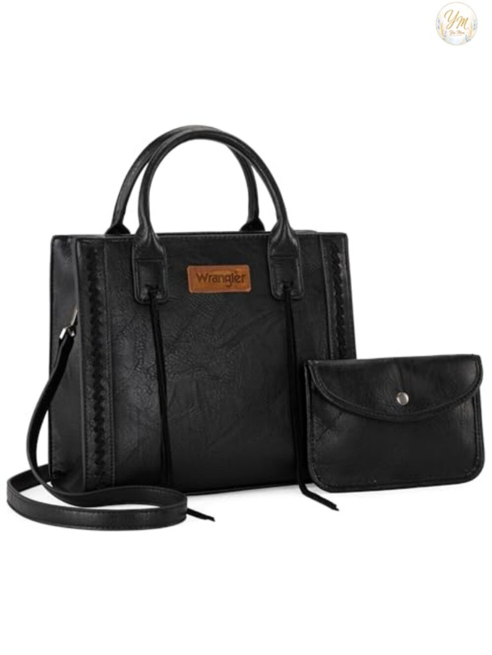 Wrangler Women's Western Tote Bag Distressed Vegan Leather Purse Wallet Set